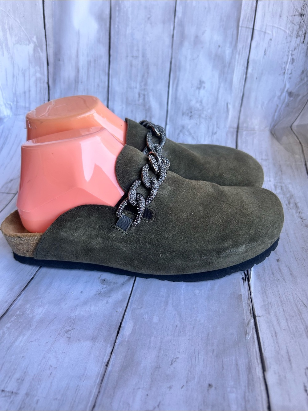 Naot Memphis women's mules in olive suede